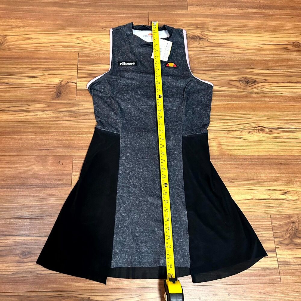 Ellesse Teasel Tennis Dress Women 10 Black Denim Racerback Sleeveless Active NWT - Picture 14 of 14